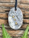 22ct Natural NZ West Coast Three Gold & Stone Pendant