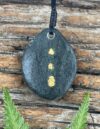 22ct Natural NZ West Coast Three Gold & Stone Pendant