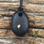 22ct Natural NZ West Coast One Gold & Stone Pendant