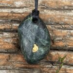22ct Natural NZ West Coast One Gold & Stone Pendant