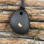 22ct Natural NZ West Coast One Gold & Stone Pendant