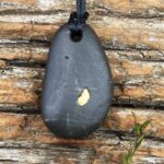 22ct Natural NZ West Coast One Gold & Stone Pendant