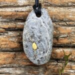 22ct Natural NZ West Coast One Gold & Stone Pendant