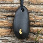 22ct Natural NZ West Coast One Gold & Stone Pendant