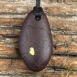 22ct Natural NZ West Coast One Gold & Stone Pendant