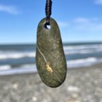 22ct Natural NZ West Coast One Gold & Stone Pendant
