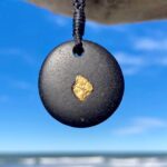22ct Natural NZ West Coast One Gold & Stone Pendant